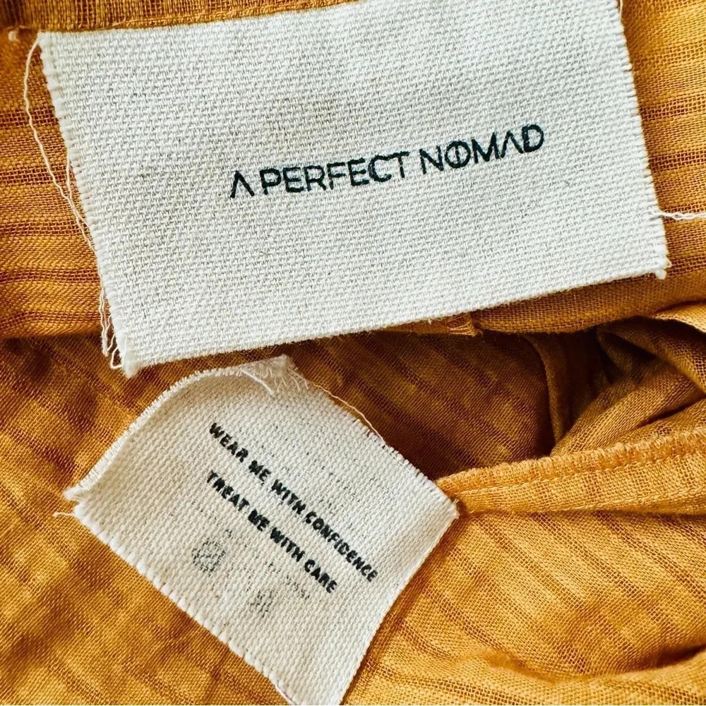 NEW A PERFECT NOMAD Symi Dress Trapez Organic Cotton Ochre Orange One Size - Picture 9 of 16